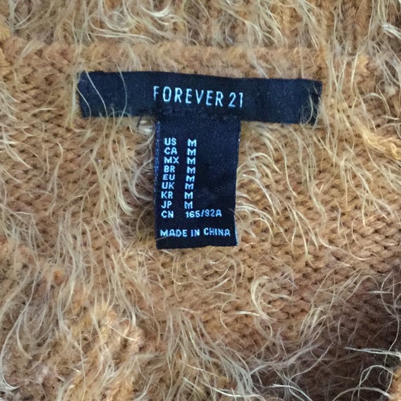 Forever 21- fuzzy mustard crop top - Picture 4 of 4